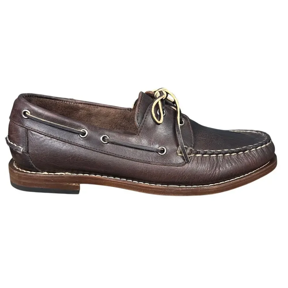Thursday Men’s Brown Leather Handsewn Moccasin Loafers 8.5